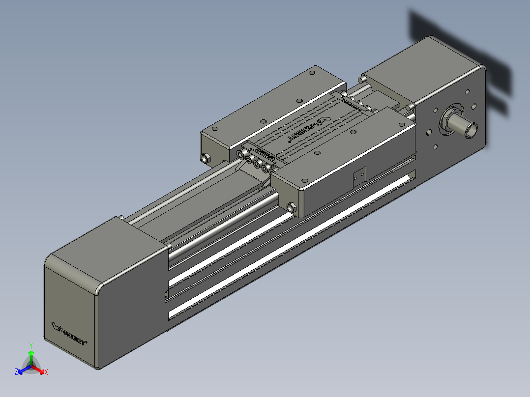 威洛博直线电机模组EB6-L140-S100-光轴正等轴测图
