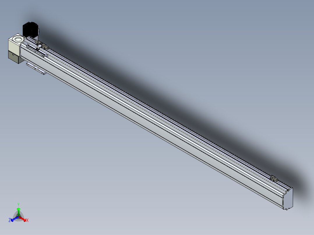 同步带滑台-半封闭B10H-L45-S1450-LD-P40-D3正等轴测图