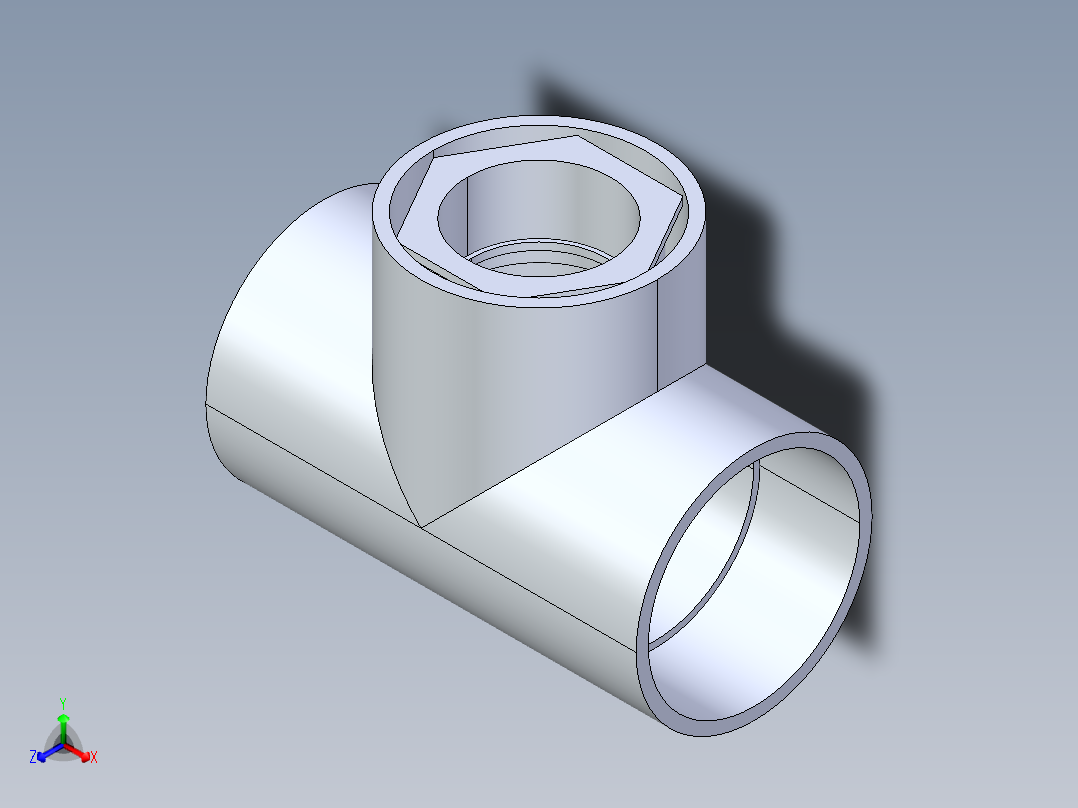 聚氯乙烯配件02A-Sch80_ReducingTee_SxSxS_801-628FB_10in x 8in正等轴测图