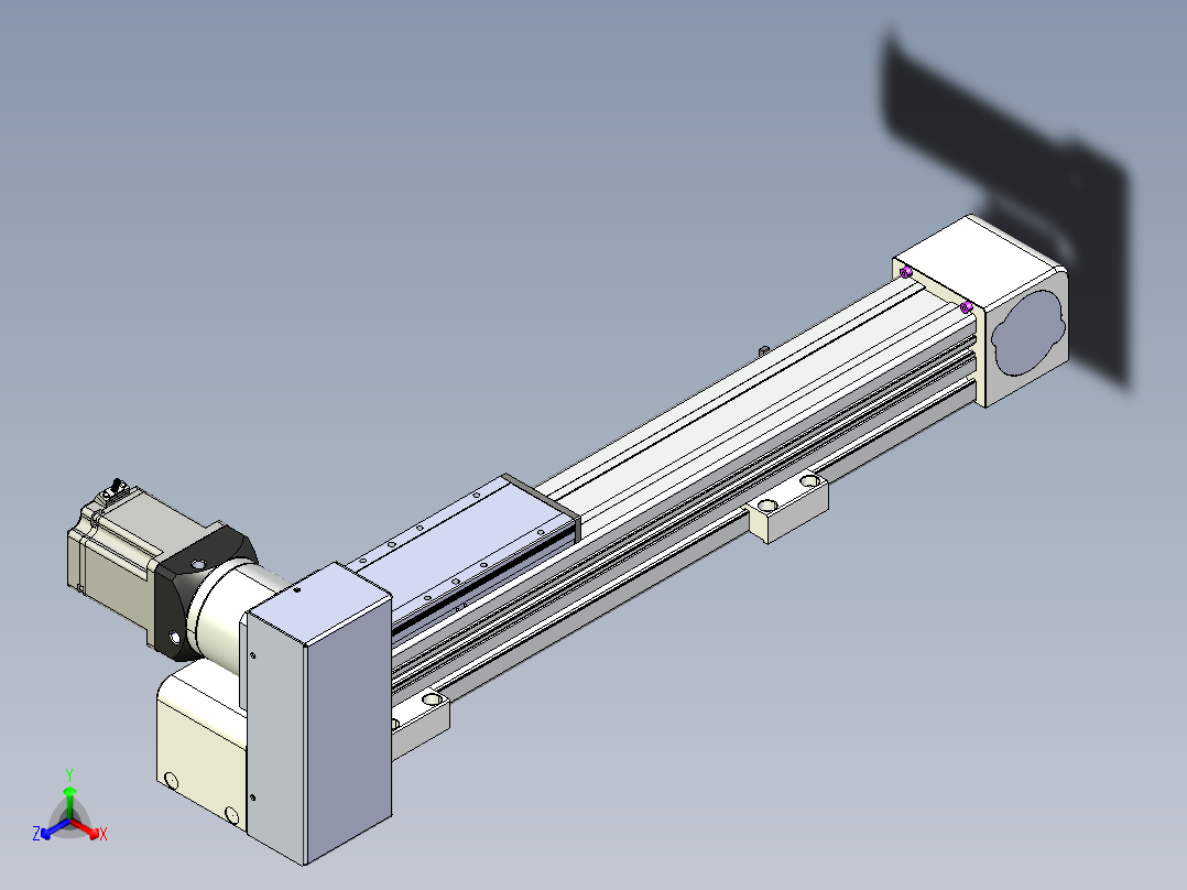 同步带滑台-欧规B8-L88-S400-L-ZP75-D3-N10正等轴测图