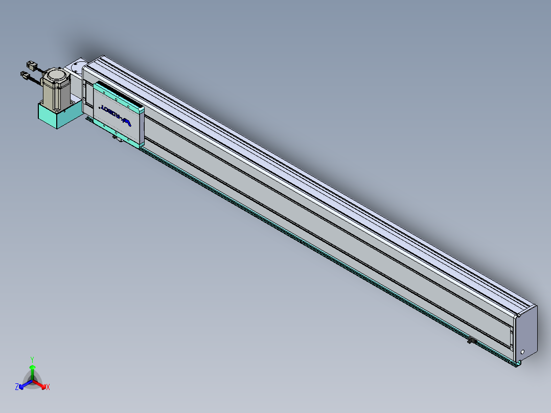 威洛博VBC同步带传动一无尘环境VBC14-L45-S1200-BLU-ZP40-C3正等轴测图