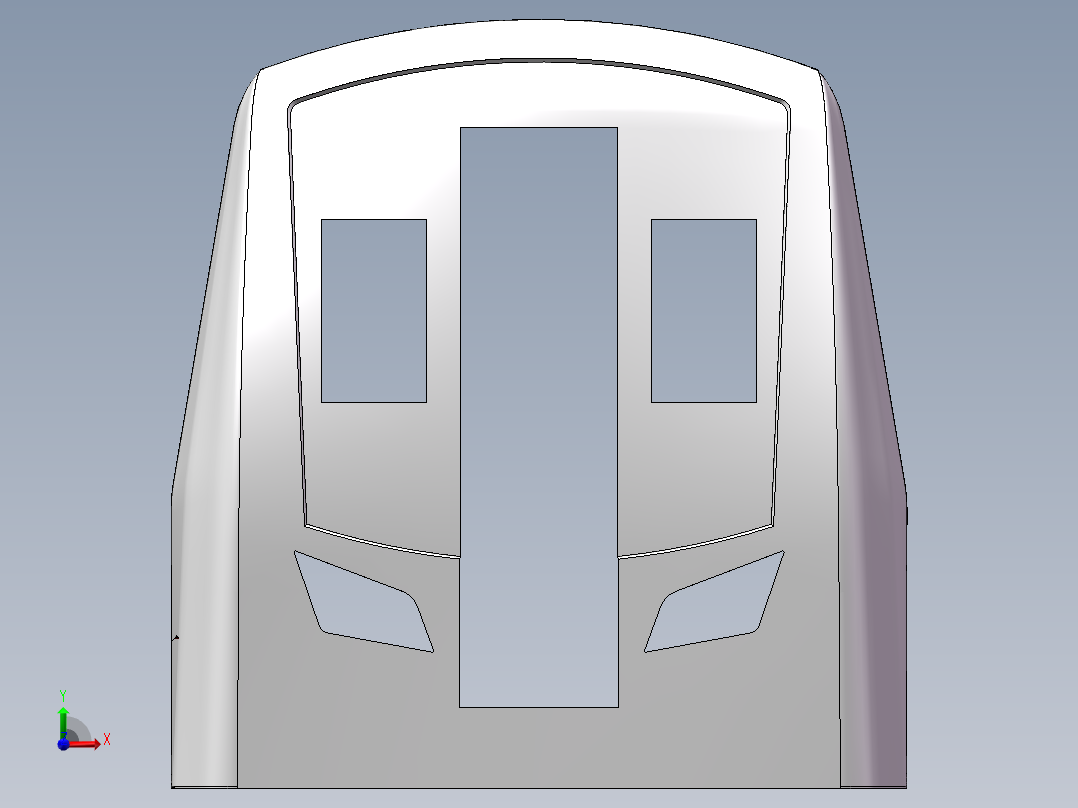 不锈钢地铁车体结构三维SW模型338722==60前视图