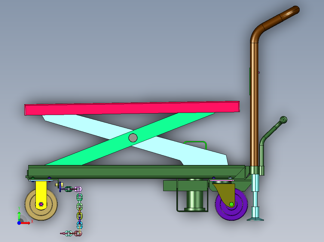 移动式升高装卸小型车前视图