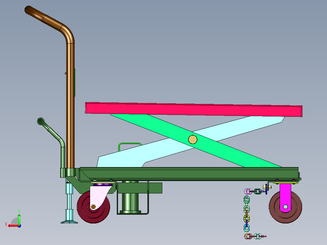 移动式升高装卸小型车后视图