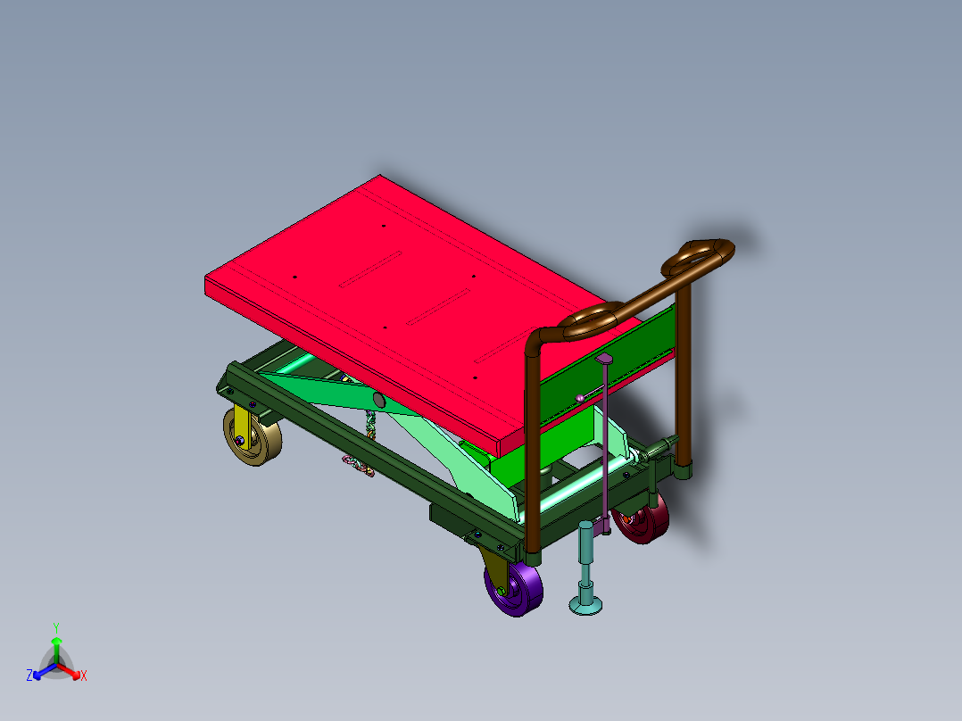 移动式升高装卸小型车正等轴测图