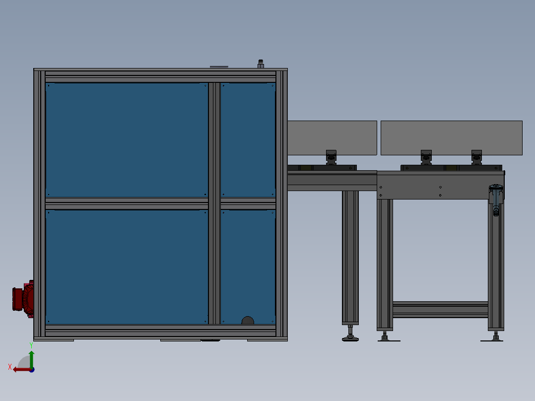 上下料倍速链循环输送线sw18可编辑后视图