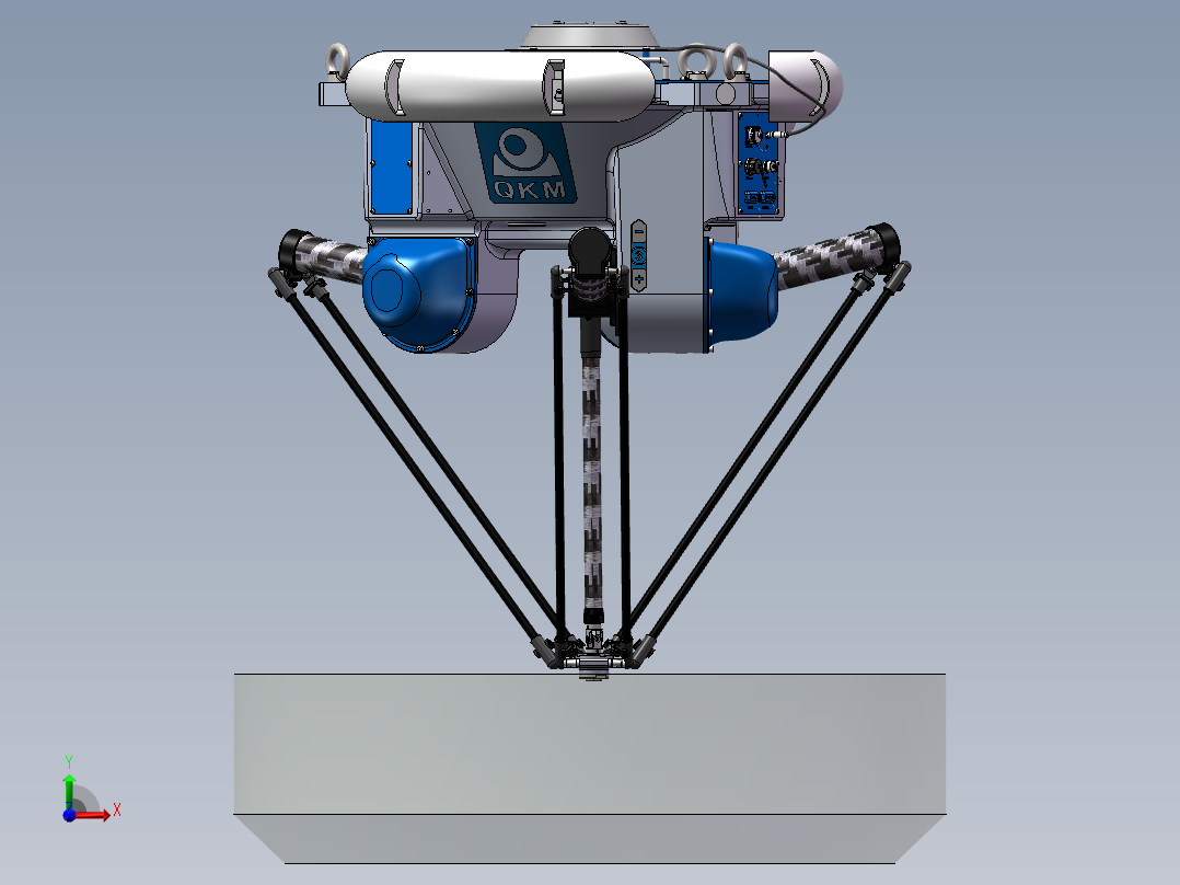 并联机器人Delta蜘蛛手机械人3D模型前视图