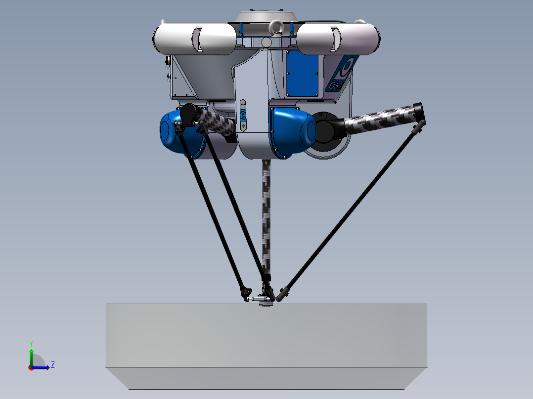 并联机器人Delta蜘蛛手机械人3D模型左视图