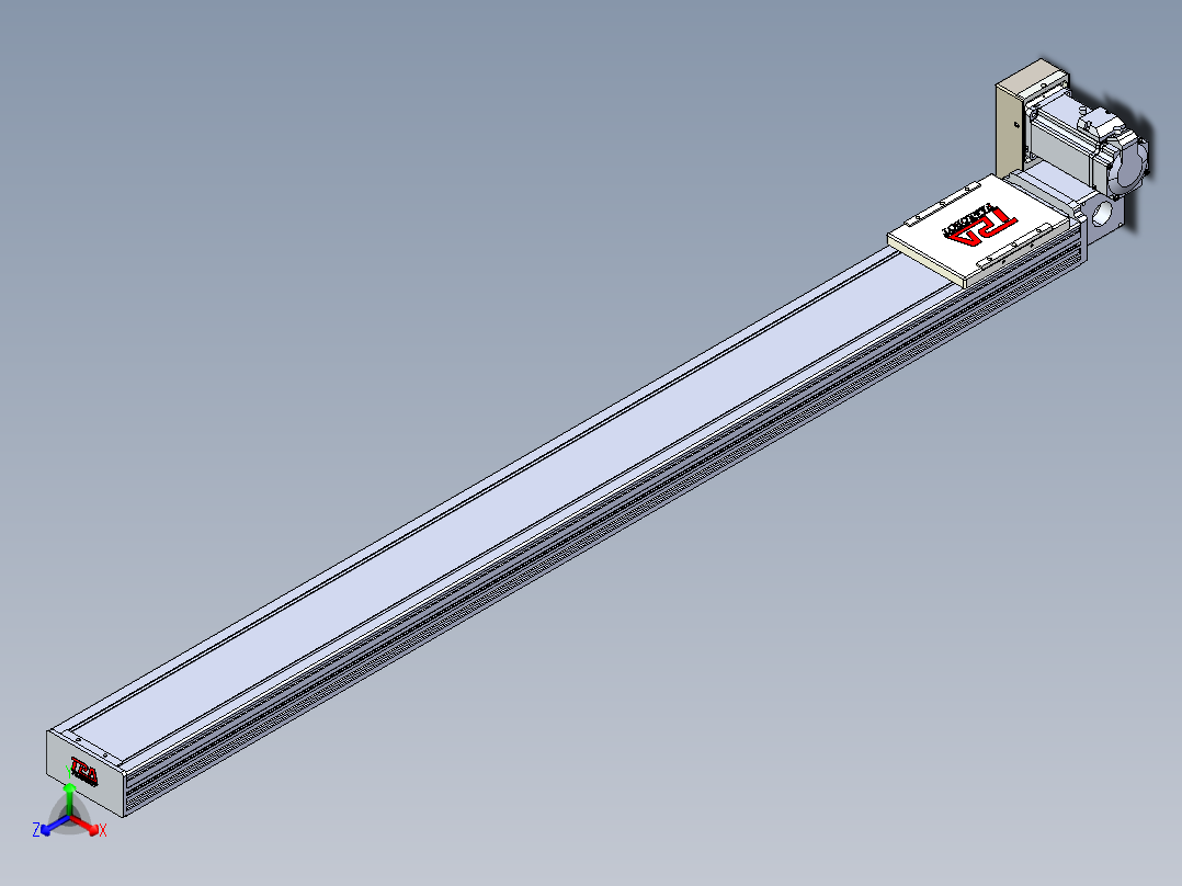 同步带全封闭直线模组TPA-HCB-110D-90-L1150-RU-C-P40-N3正等轴测图