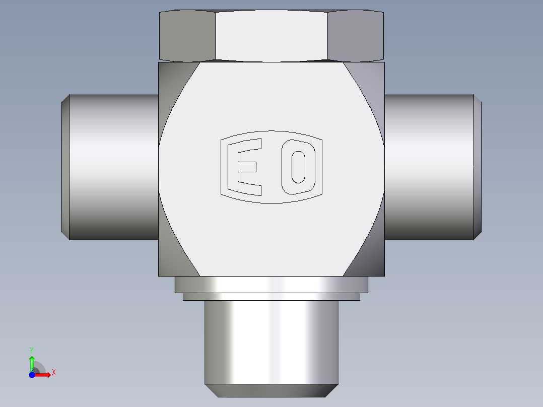 卡套式工业通用硬管接头EO_High_pressure_banjo_tee_TH10SRKDSOMDCF前视图