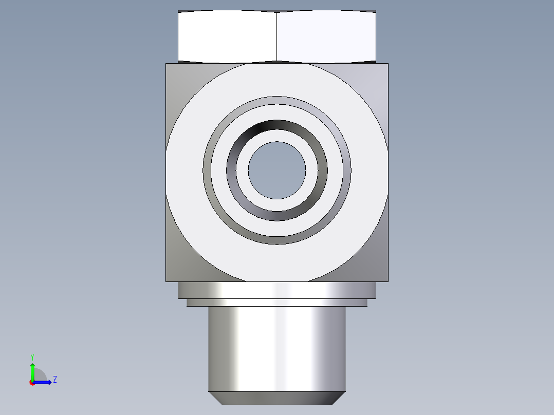 卡套式工业通用硬管接头EO_High_pressure_banjo_tee_TH10SRKDSOMDCF左视图