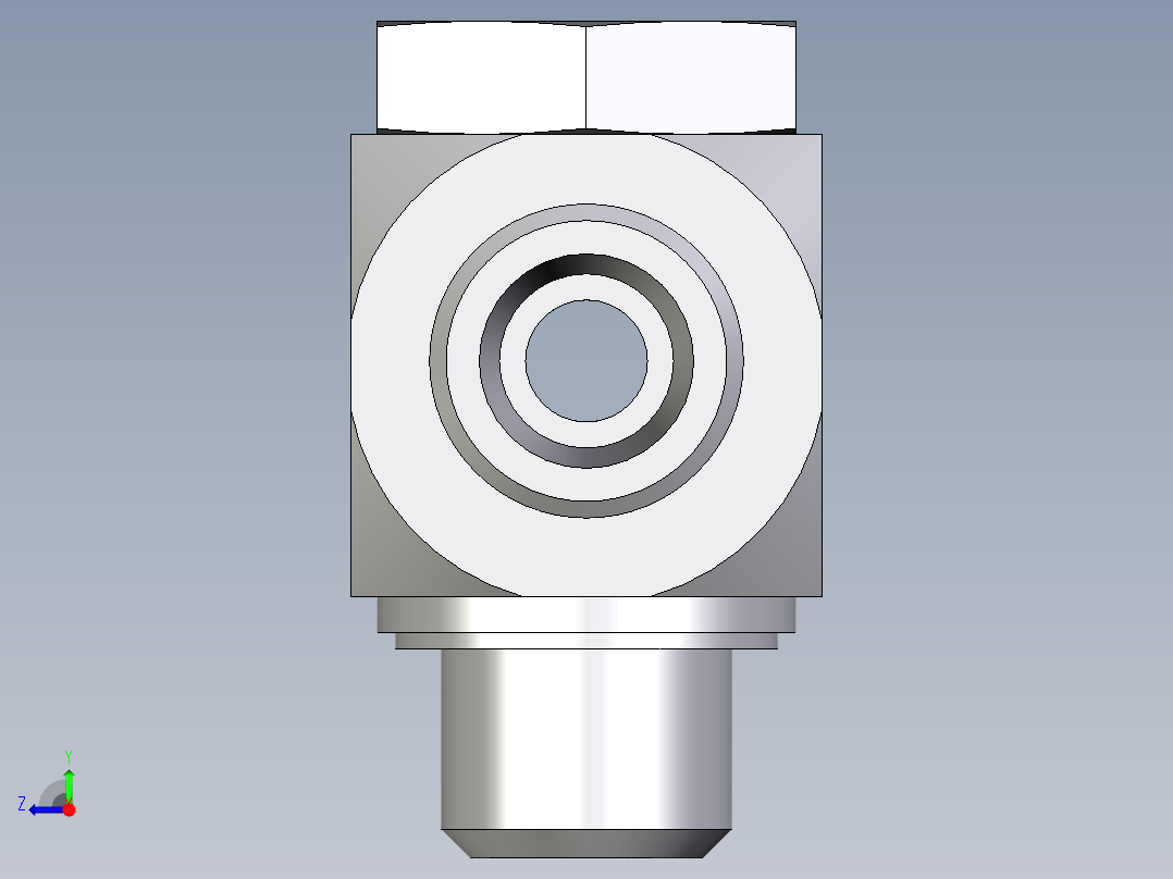 卡套式工业通用硬管接头EO_High_pressure_banjo_tee_TH10SRKDSOMDCF右视图