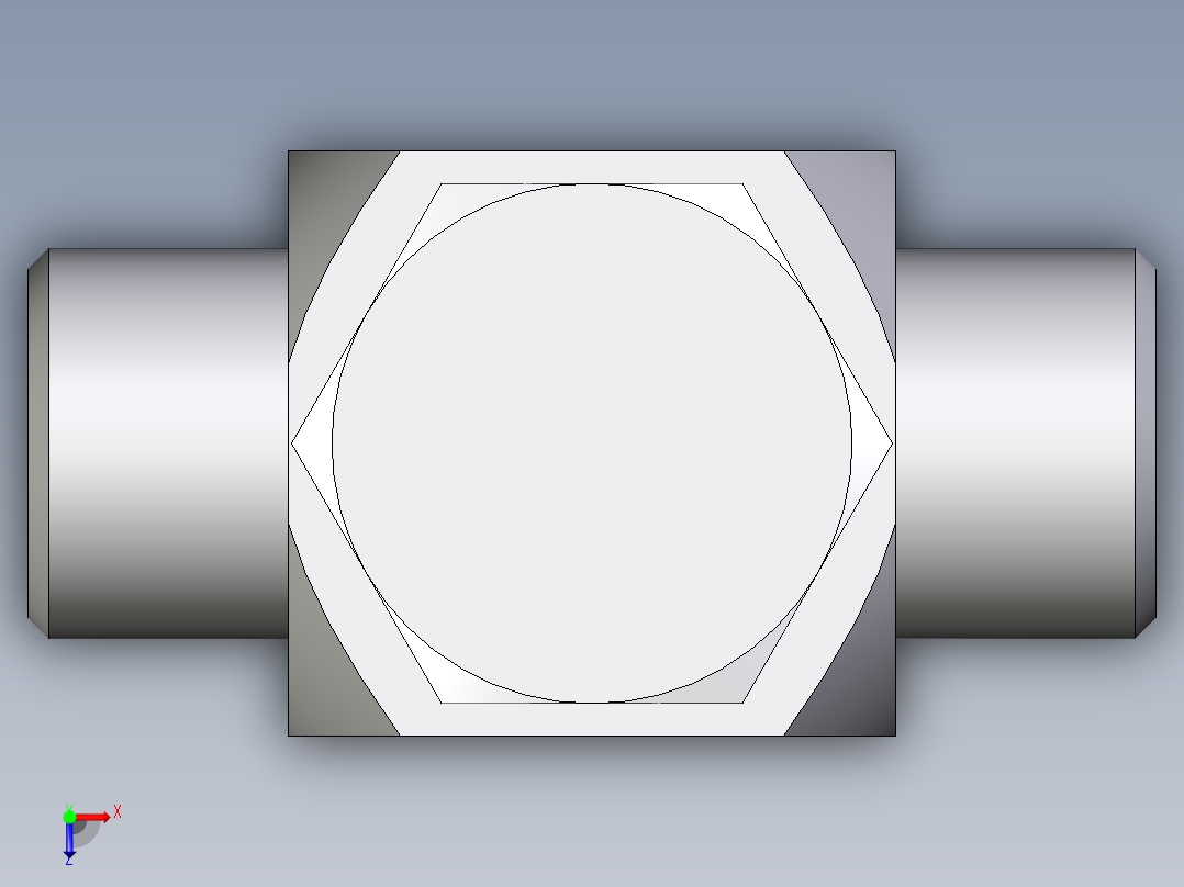 卡套式工业通用硬管接头EO_High_pressure_banjo_tee_TH10SRKDSOMDCF俯视图