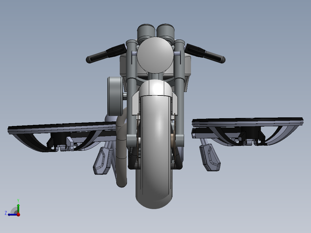 飞行摩托车flying-motorcycle-dronebike-concept-SolidWorks2015右视图