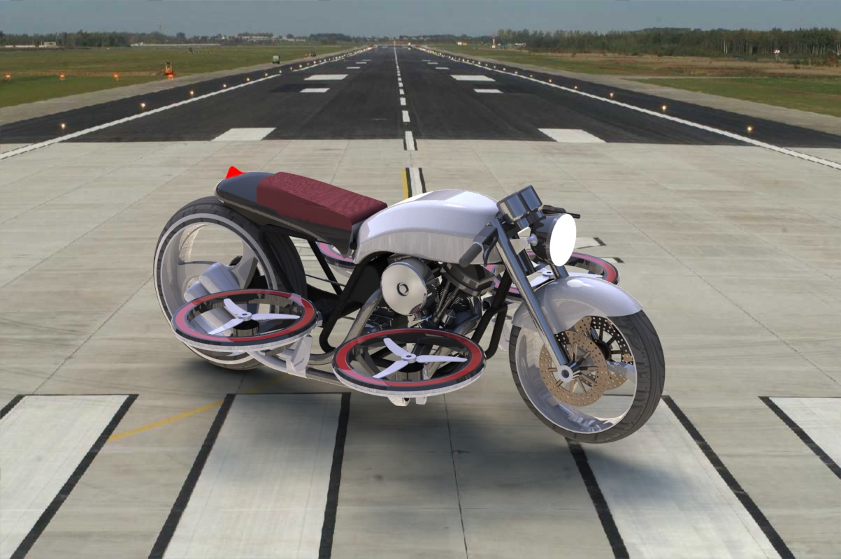 飞行摩托车flying-motorcycle-dronebike-concept-SolidWorks2015