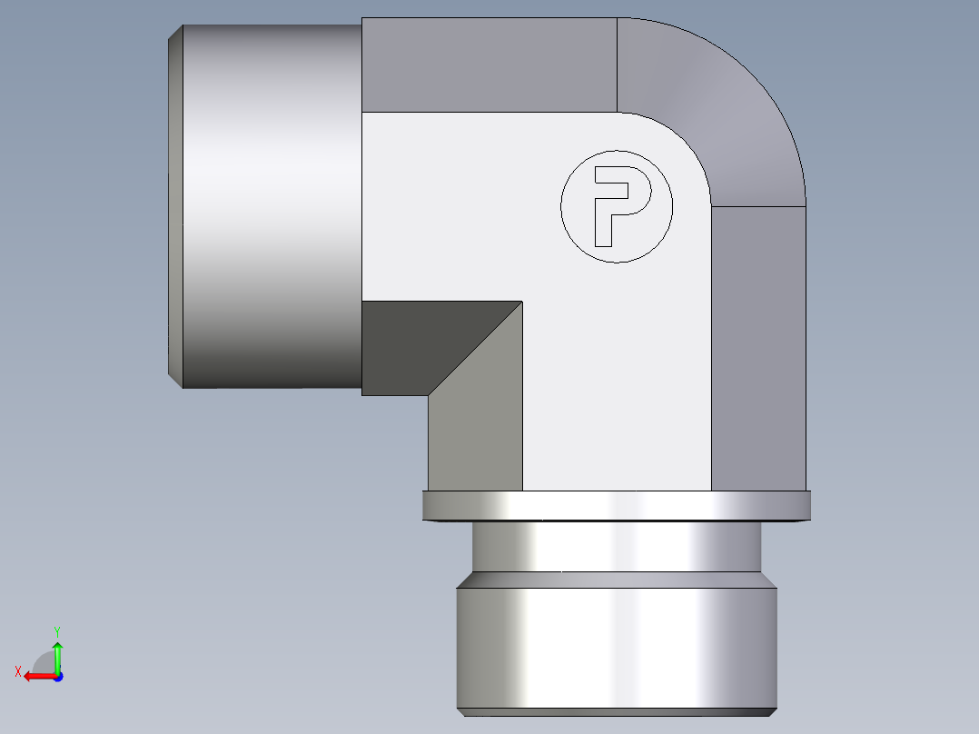 卡套式工业通用硬管接头EO_Male_stud_elbow_WE20SRCFX后视图