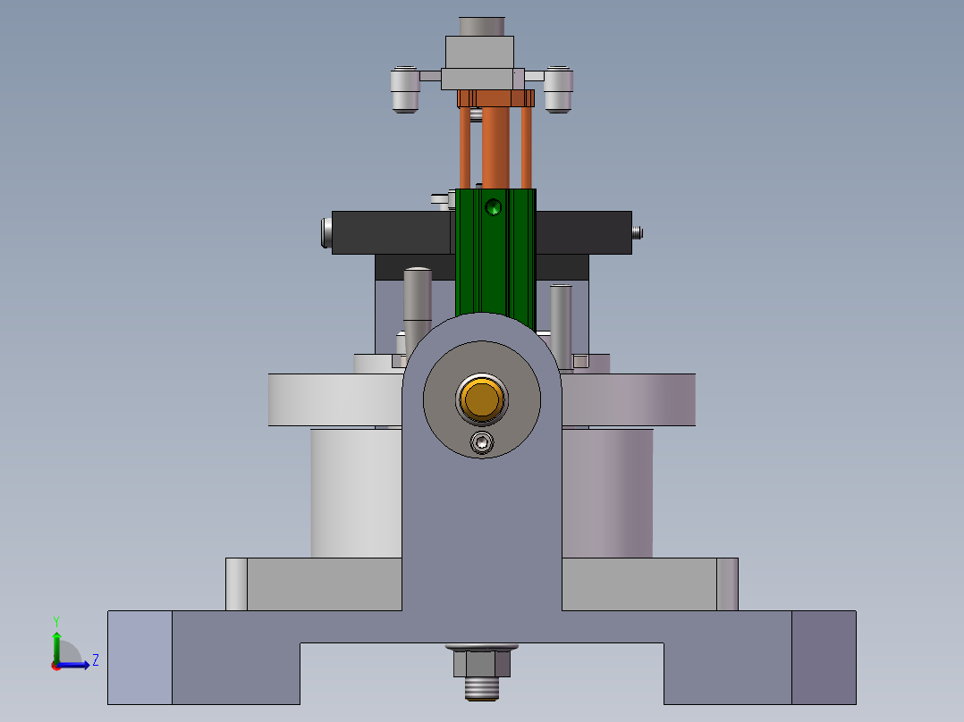 法兰盘钻孔夹具左视图