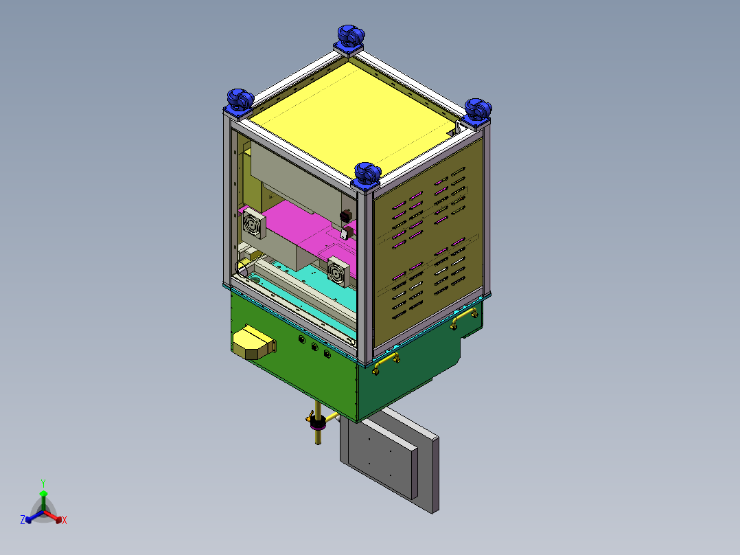 探针台测试设备（sw16可编辑+工程图+BOM）正等轴测图