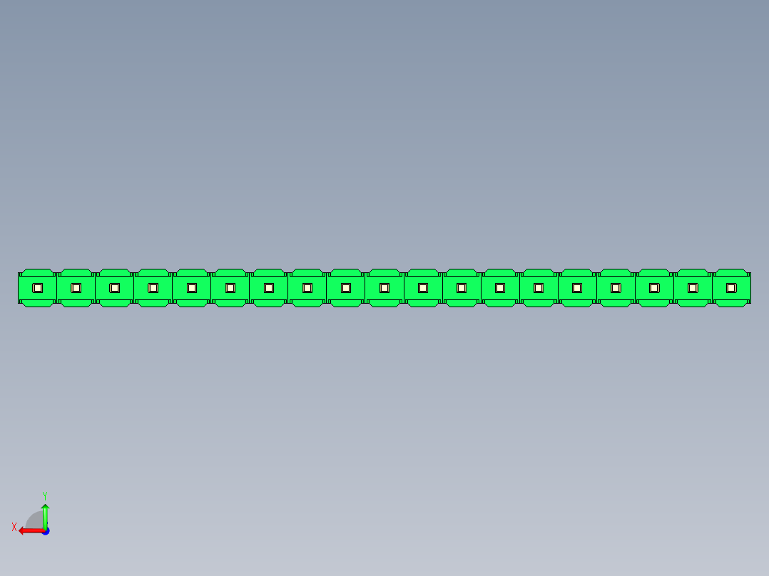 彩色公头100mil（2.54mm）系列-DS1021_green_1x19p_100mil_Type19_rev1.0后视图