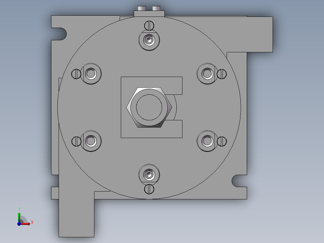 角形轴承箱【轴承座】加工工艺及钻6-φ13孔夹具设计【含UG三维】前视图