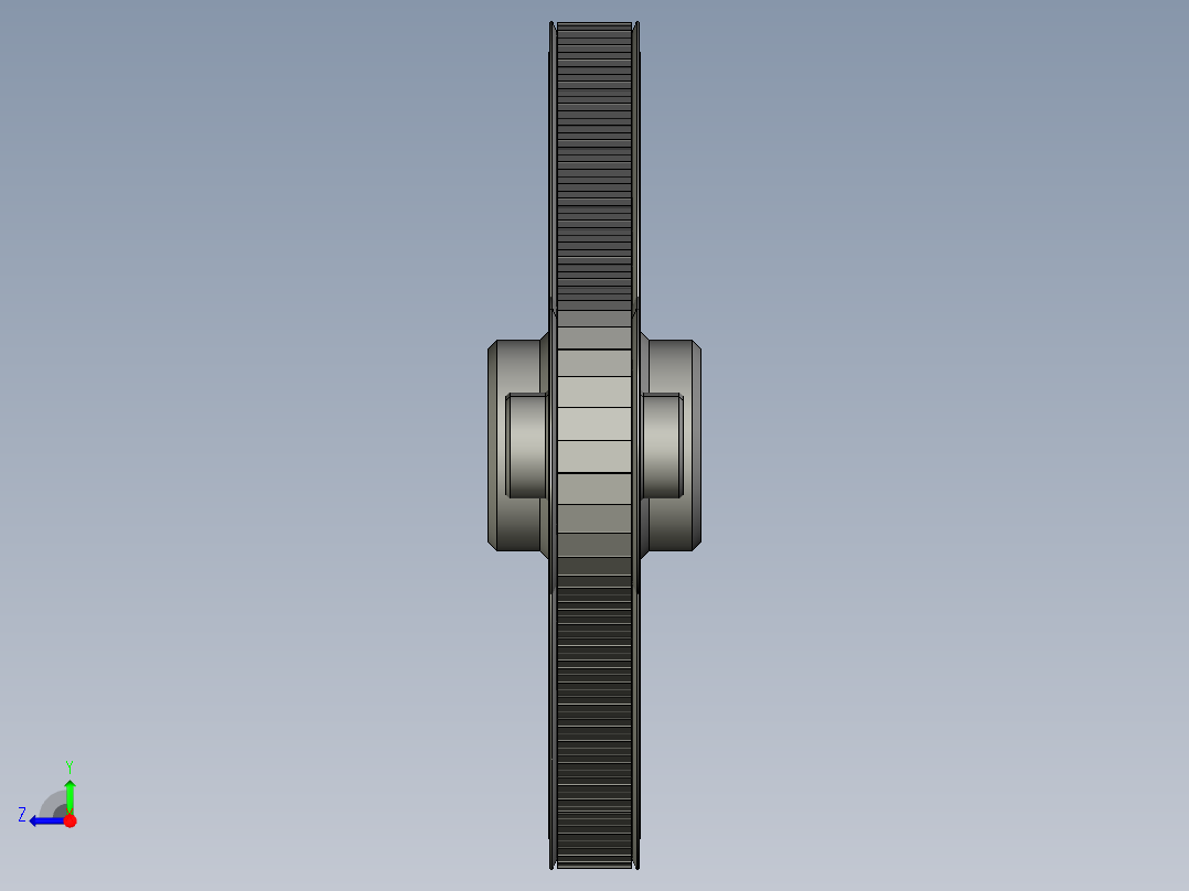 同步带和滑轮--stp三维 3d模型设计图右视图