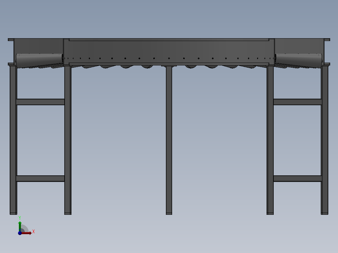 圆形滚筒输送机round-roller-conveyor-SW前视图