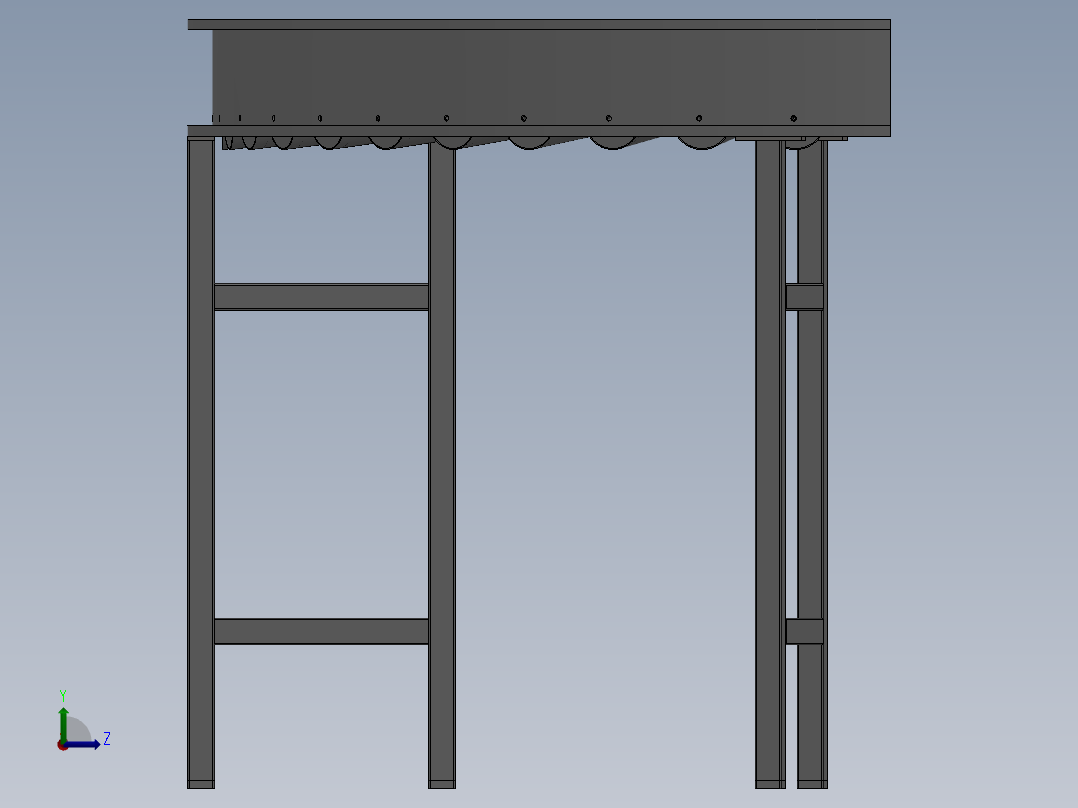 圆形滚筒输送机round-roller-conveyor-SW左视图