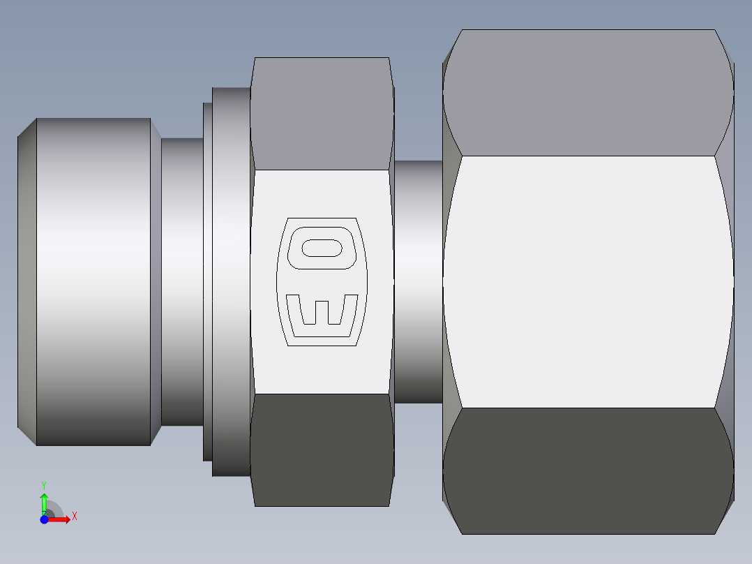 卡套式工业通用硬管接头EO_Standpipe_connector_EVGE20SMEDCF前视图