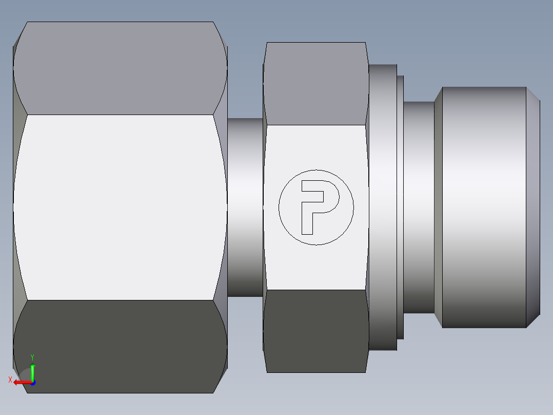 卡套式工业通用硬管接头EO_Standpipe_connector_EVGE20SMEDCF后视图