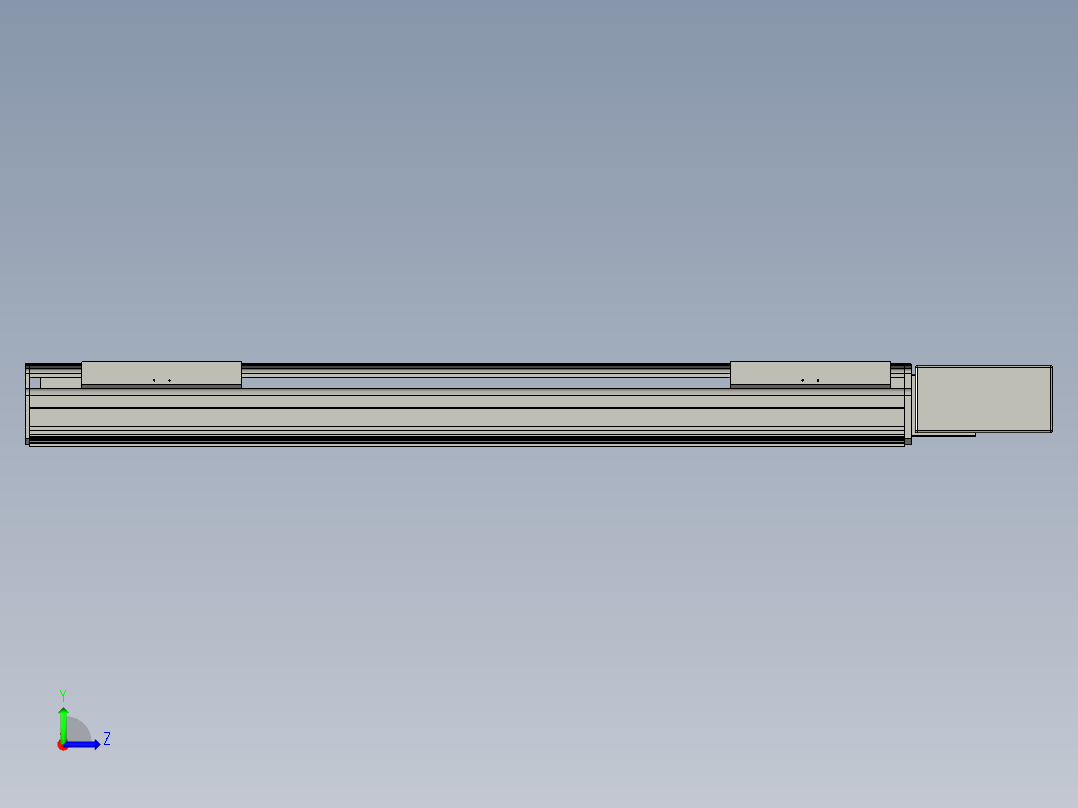 直线模组LHB21-L40-S900-BL设计图纸左视图