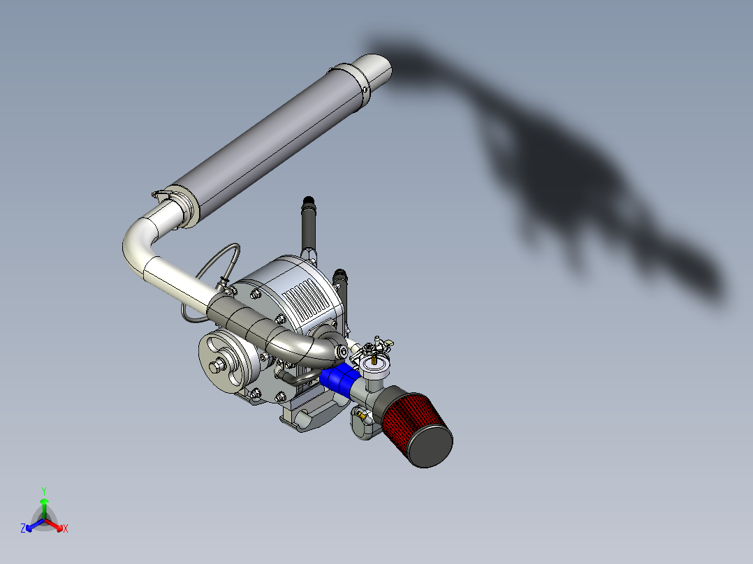 卡丁车绘制了 345cc Wankel 发动机