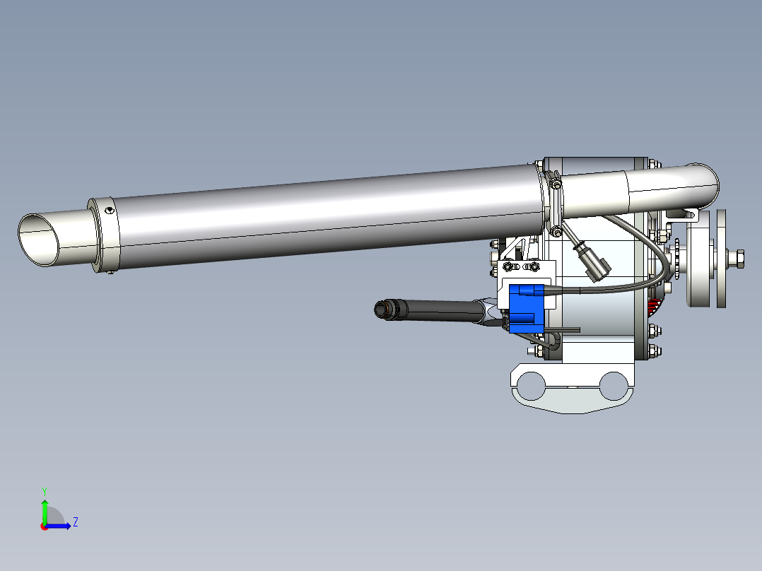 卡丁车绘制了 345cc Wankel 发动机左视图