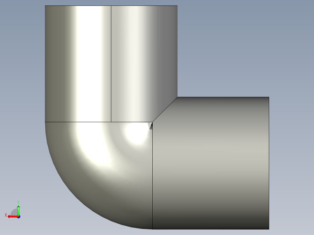 船舶管路系统SeaCor_90Elbow_SxS_37J106005_0.5in后视图