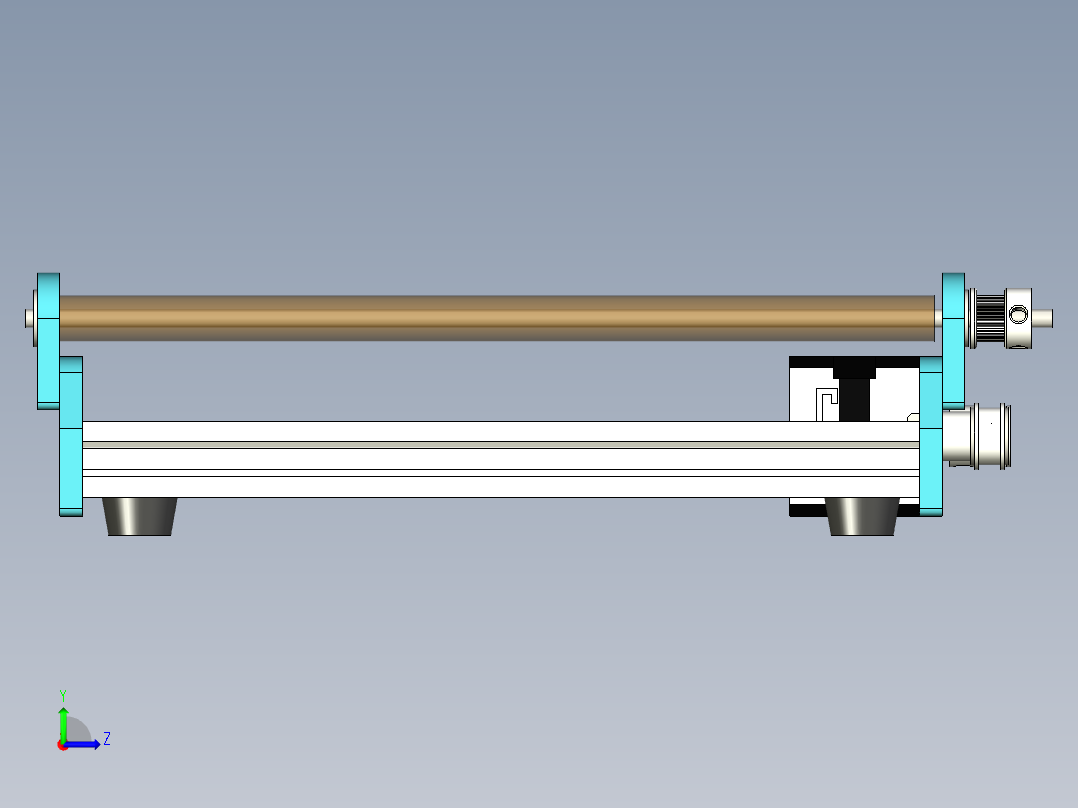 旋转轴数控二氧化碳瓶雕刻机玻璃激光雕刻左视图