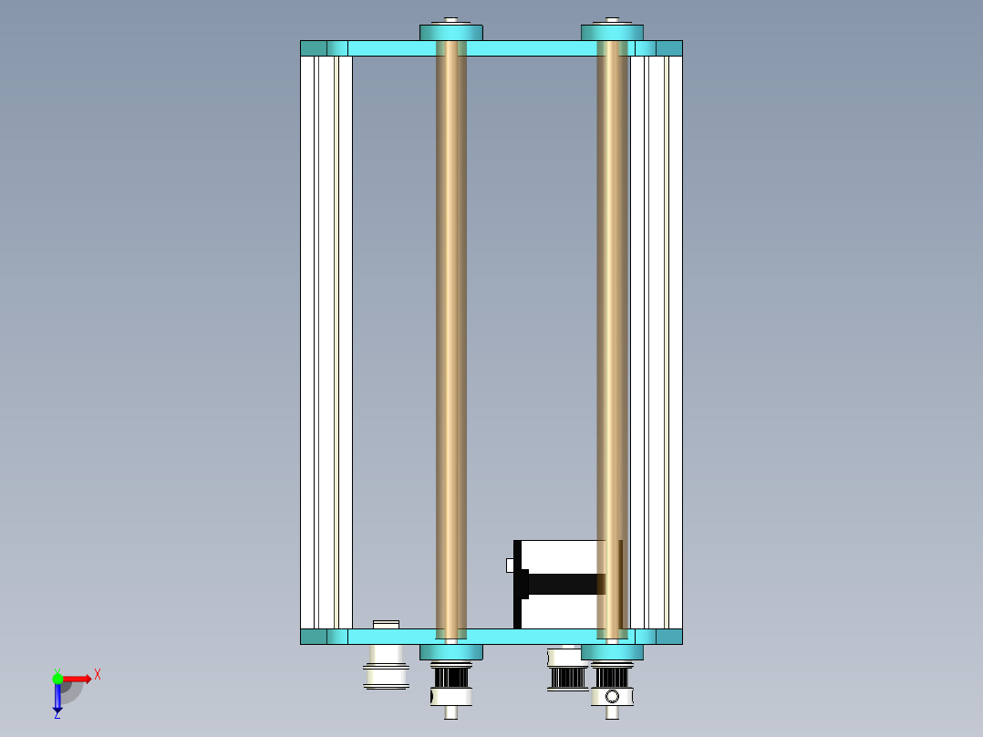 旋转轴数控二氧化碳瓶雕刻机玻璃激光雕刻俯视图