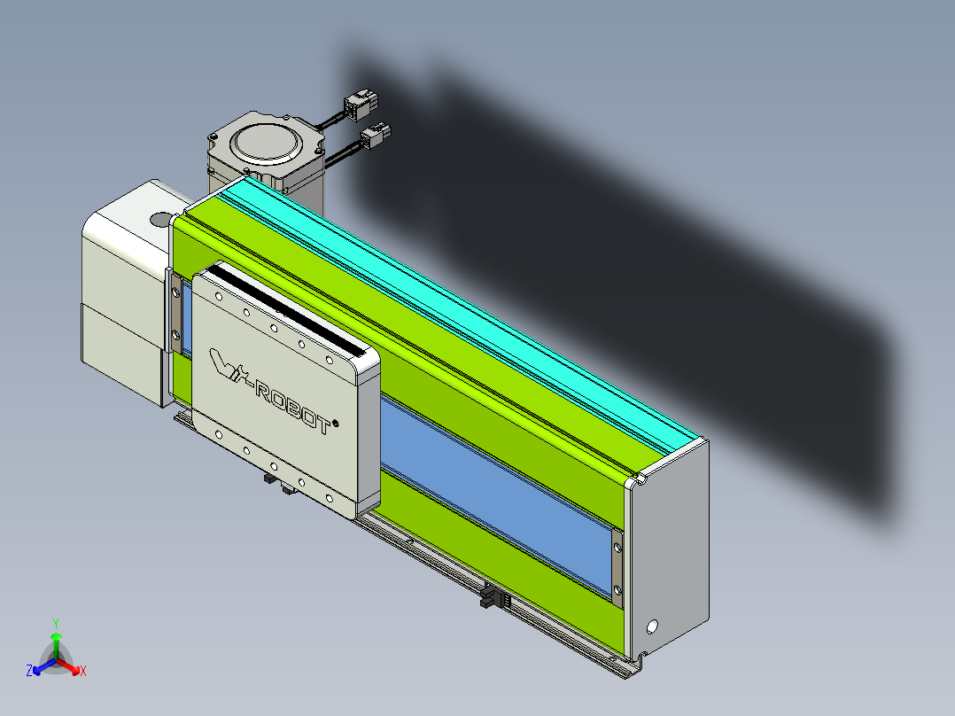 威洛博VBC同步带传动一无尘环境VBC17-L45-S200-BLD-ZP75-C3正等轴测图
