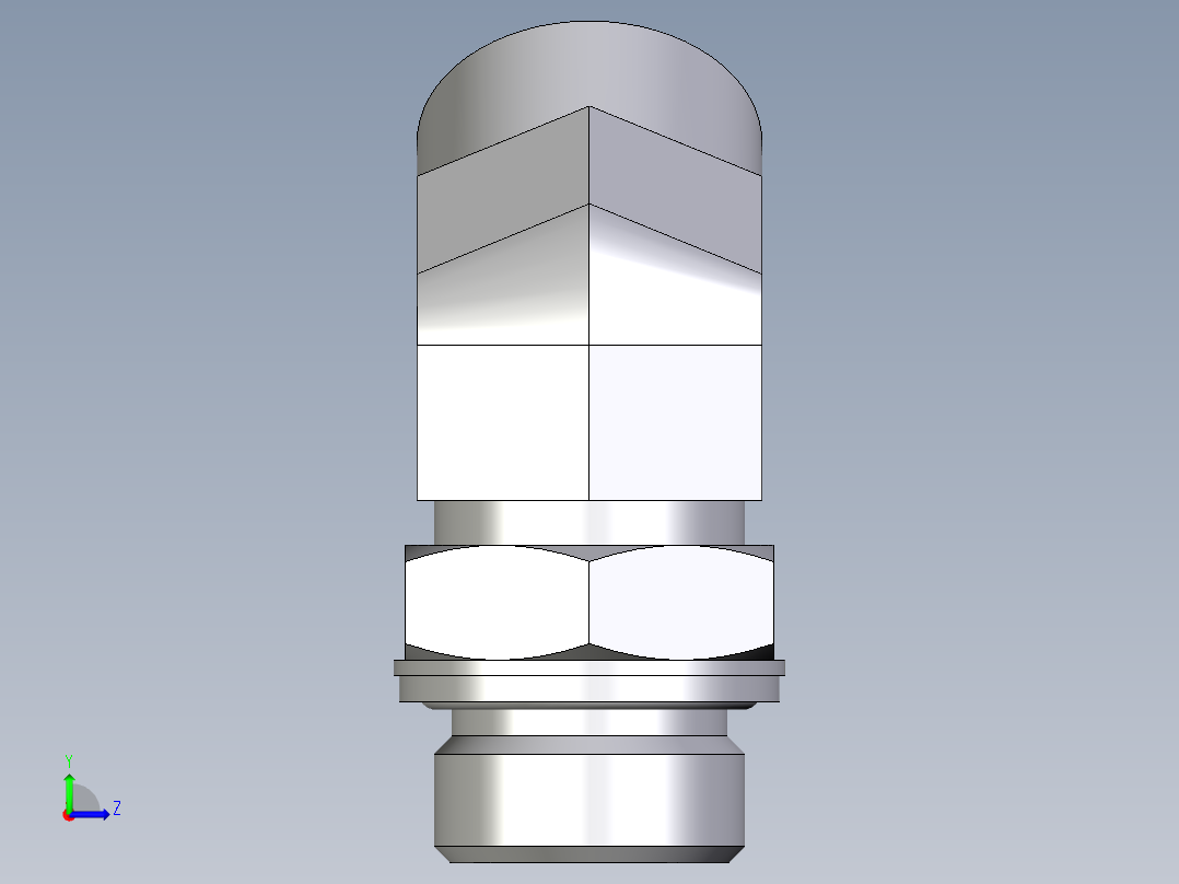 卡套式工业通用硬管接头EO_Adjustable_locknut_45_deg_elbow_VEE22LM27X2OMDCF左视图