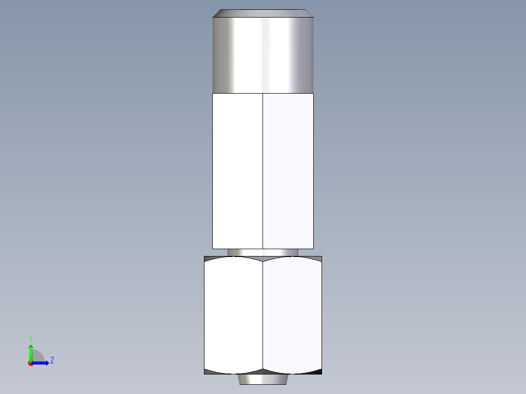 卡套式工业通用硬管接头EO_Swivel_nut_run_tee_EL06LOMDCF左视图