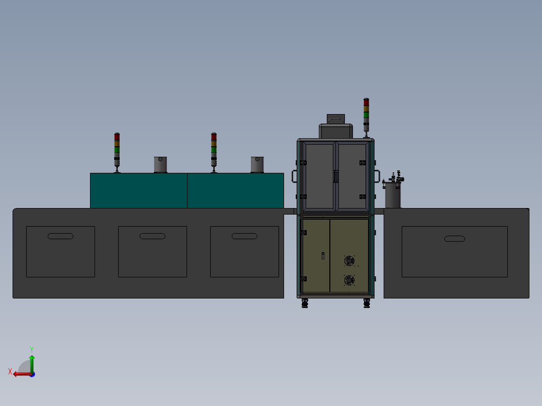 眼睛镜片点胶烘烤流水线后视图