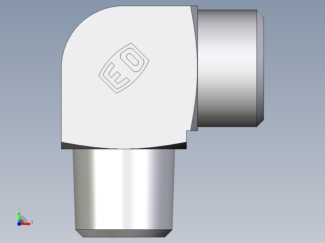 卡套式工业通用硬管接头EO_Male_stud_elbow_WE12LLRCFX前视图
