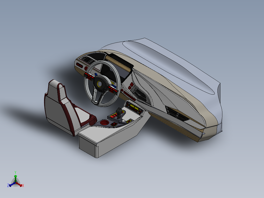 汽车内饰正等轴测图