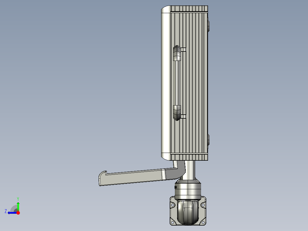 悬臂控制操控箱键盘支架-L3-垂直墙座-转角-固定底座-300-200右视图