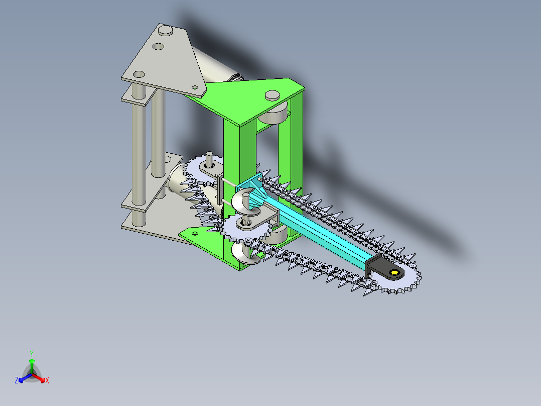 链式开沟机三维带参模型