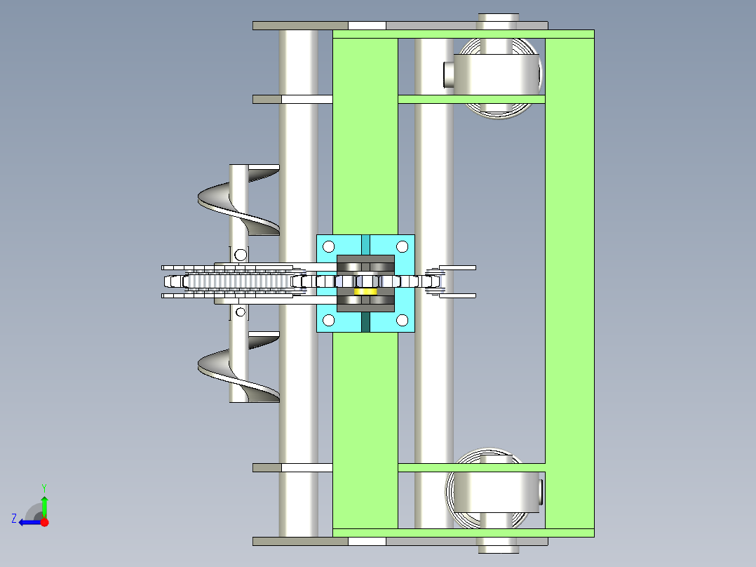 链式开沟机三维带参模型右视图
