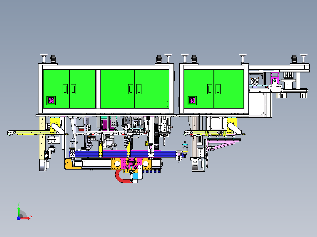 手机电池上料裁切设备sw18可编辑前视图