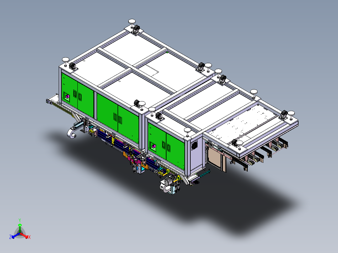 手机电池上料裁切设备sw18可编辑正等轴测图