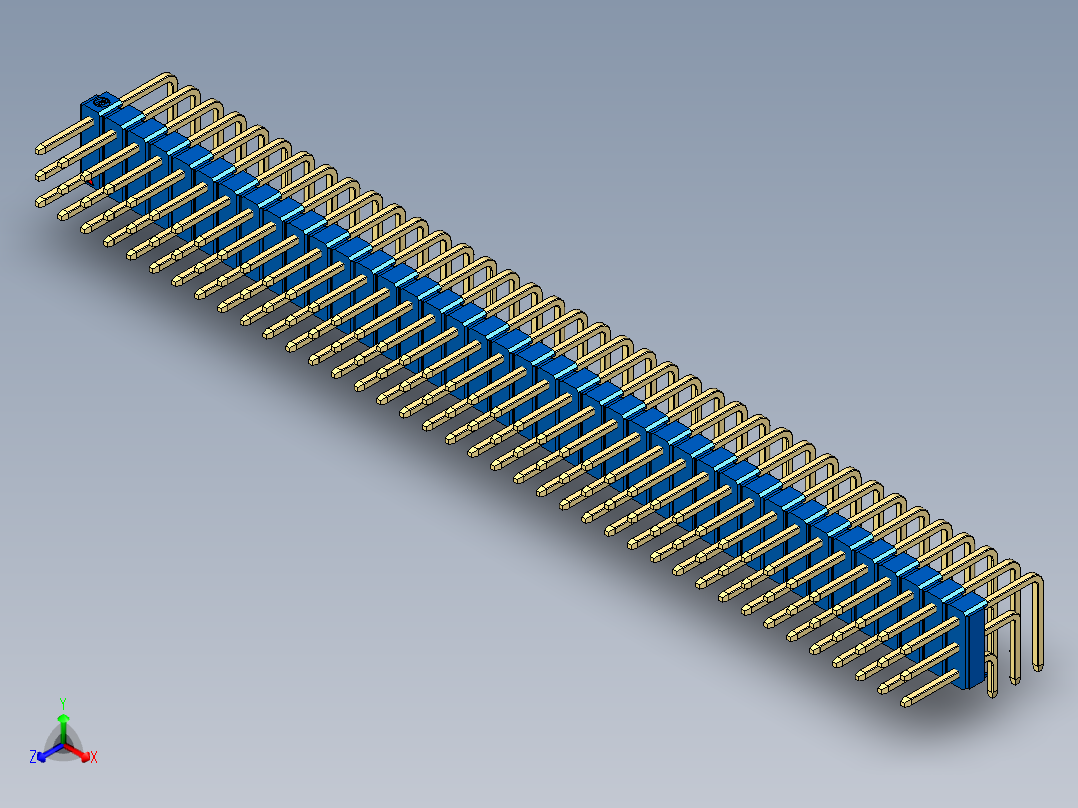 彩色公排针 100mil 2.54mm 系列-DS1022_blue_3x39p_100mil_TypeD_rev1.0
