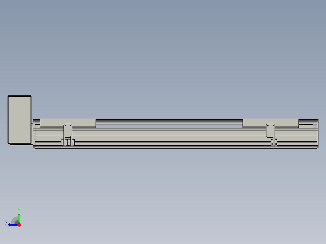 直线模组LHB21-L40-S800-RU设计图纸右视图