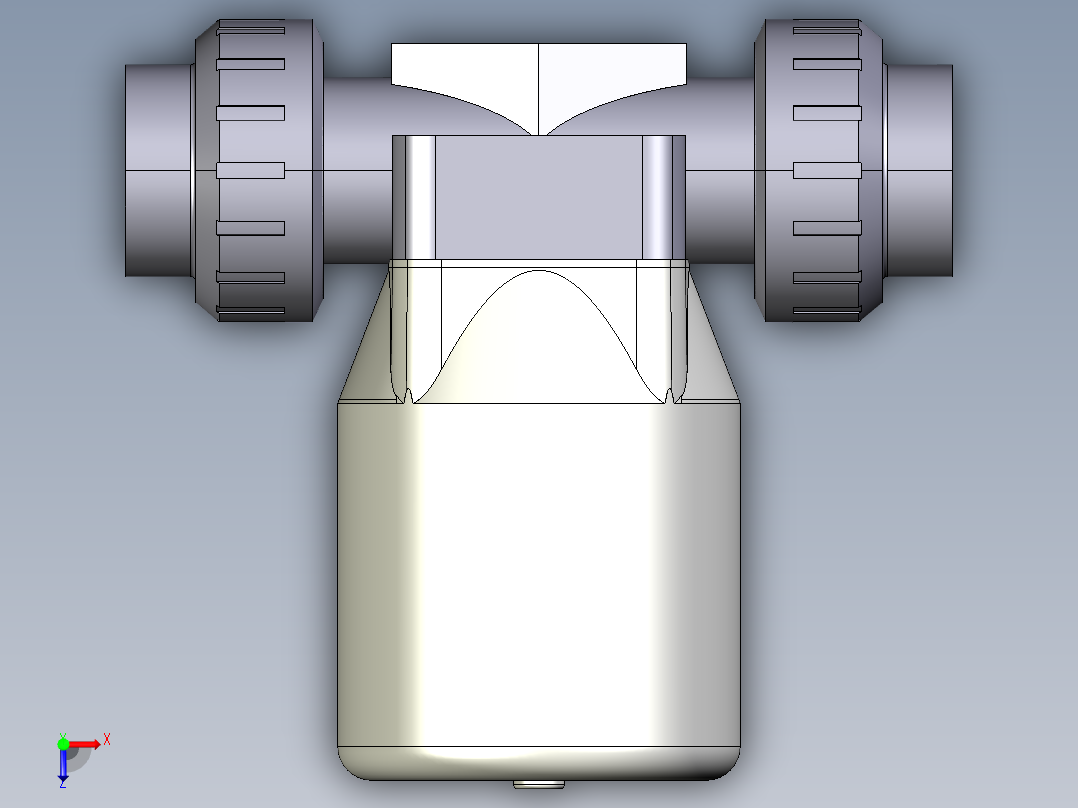 14DKPULVCP NO 气动隔膜阀常开与溶剂焊接女性联盟结束，BS PVC-U系列俯视图