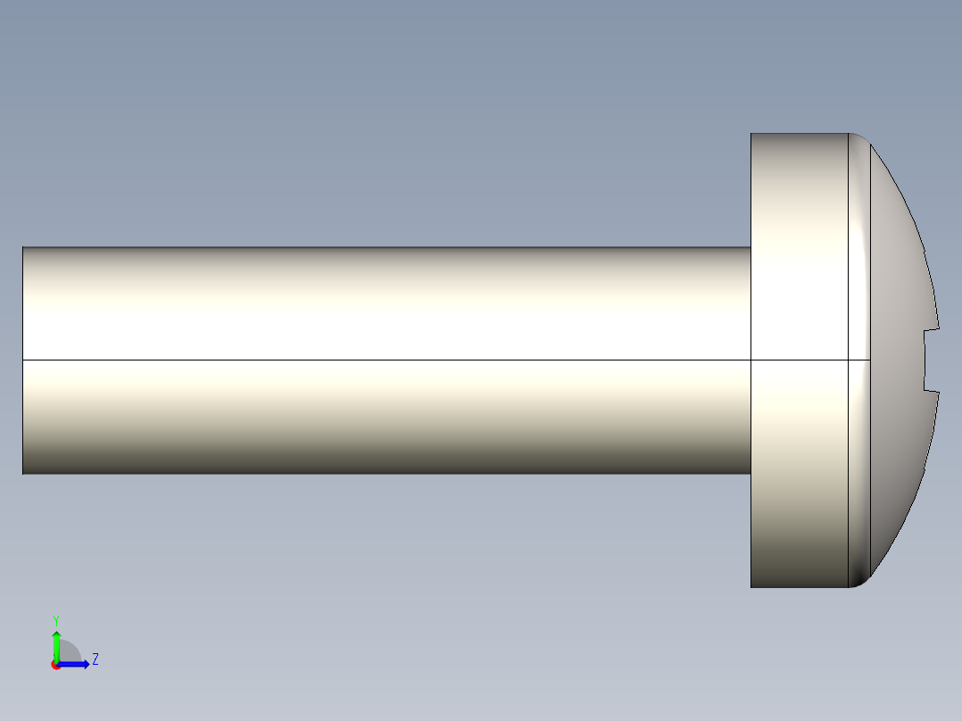 螺丝 M2.5 十字盘头-M2.5 x 8 Screw head.STEP左视图